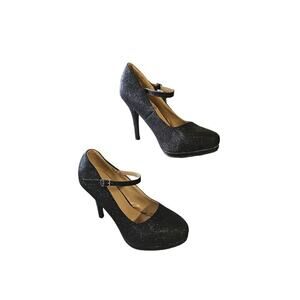 Delicacy Chase-76  Black Glitter Women's Pumps Sz 10
